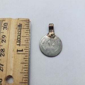 Vintage Sterling Silver with Gold Plating Coin Pendant